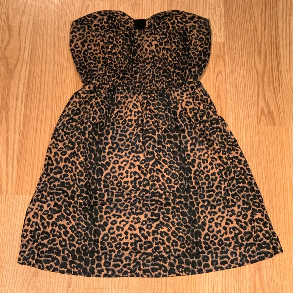Strapless Cheetah print dress